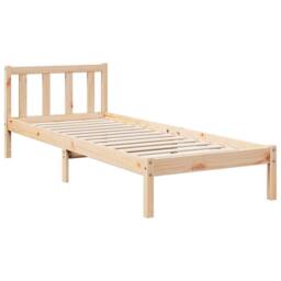 Berkfield Home Extra Long Bed Frame without Mattress 100x210 cm Solid Wood Pine in Light Tan - thumbnail 3