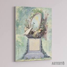 "Artery8 18th Century Monument Design Watercolour Schouman Canvas Art Print in Green - Size: W12"" x H16""" - thumbnail 2