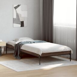 Berkfield Home Bed Frame without Mattress Brown Oak 90x200 cm - thumbnail 1
