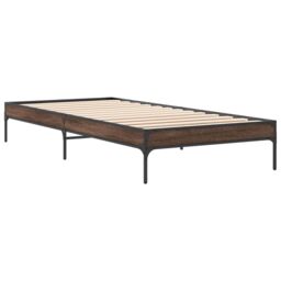 Berkfield Home Bed Frame without Mattress Brown Oak 90x200 cm - thumbnail 3