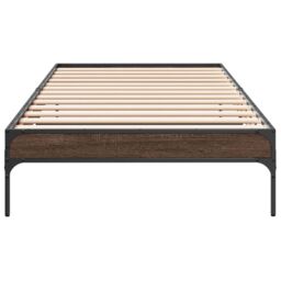 Berkfield Home Bed Frame without Mattress Brown Oak 90x200 cm - thumbnail 4