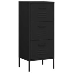 Berkfield Home Storage Cabinet Black 42.5x35x101.5 cm Steel - thumbnail 2