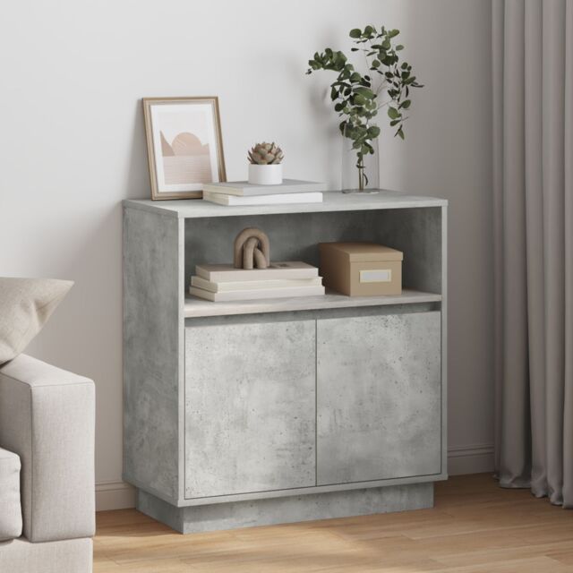 Berkfield Home Sideboard with LED Concrete Grey 71x34, 5x75 cm Engineered Wood - image 1