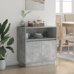 Berkfield Home Sideboard with LED Concrete Grey 71x34, 5x75 cm Engineered Wood - thumbnail 5