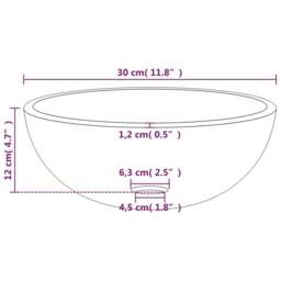 Berkfield Home Basin Tempered Glass 30x12 cm White - thumbnail 5