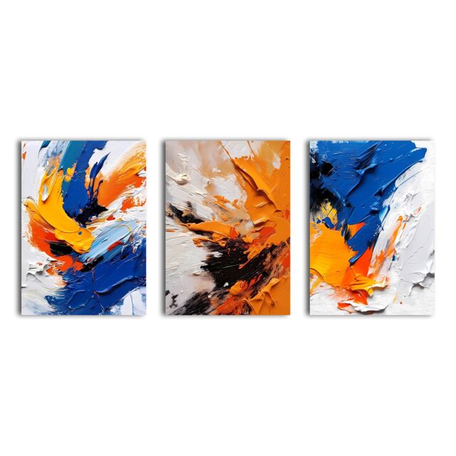 simpa Abstract Passion 3 Panel Canvas Wall Art - image 1