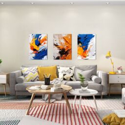 simpa Abstract Passion 3 Panel Canvas Wall Art - thumbnail 3