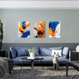 simpa Abstract Passion 3 Panel Canvas Wall Art - thumbnail 2