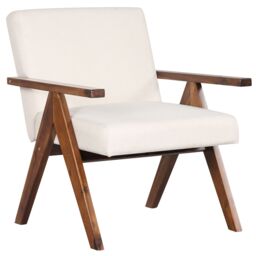 Costway Modern Accent Chair Linen Fabric Armchair w/ Padded Cushion in Beige