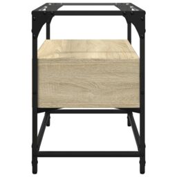 Berkfield Home TV Cabinet with Glass Top Sonoma Oak 60x35x51 cm Engineered Wood in Brown - Size: 60 x 35 x 51 cm - thumbnail 5