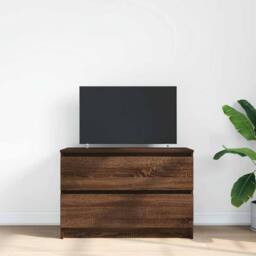 Berkfield Home TV Cabinet Brown Oak 80x35x54 cm Engineered Wood - Size: 80 x 35 x 54 cm - thumbnail 3