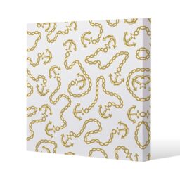Benjamin Tate Design Anchor & Chains (Canvas Print) / 77 x 77 x 4cm in Natural - Size: 77 x 77 x 4 cm - thumbnail 1