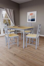 Home Discount Vida Designs Yorkshire 4 Seater Dining Set Solid Pine Furniture - thumbnail 1