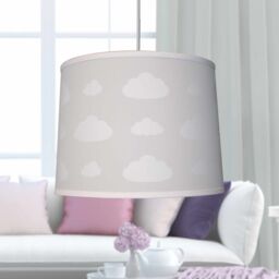 First Choice Lighting Clouds - Light Grey Easy Fit Fabric Pendant Shade in White - thumbnail 4