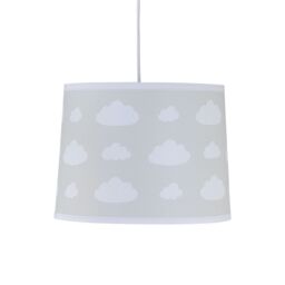 First Choice Lighting Clouds - Light Grey Easy Fit Fabric Pendant Shade in White - thumbnail 2