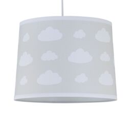 First Choice Lighting Clouds - Light Grey Easy Fit Fabric Pendant Shade in White - thumbnail 1