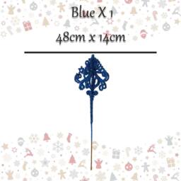 VFM e-Store Christmas Pendent Lamp Spray Decoration 48cm x 14cm Blue X 1 - Size: 48 cm x 14 cm - thumbnail 2