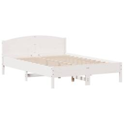 Berkfield Home Beautiful Bed Frame without Mattress White 160x200 cm Solid Wood Pine - thumbnail 1