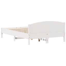 Berkfield Home Beautiful Bed Frame without Mattress White 160x200 cm Solid Wood Pine - thumbnail 6