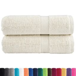 Berkfield Home Premium Guest Towels SOLUND 2 pcs Cream 30x50 cm 600 gsm - thumbnail 2