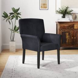 Kelvenix Executive Reception Chair Velvet Waiting Room Chair-Black in Black - Size: 0.6m2