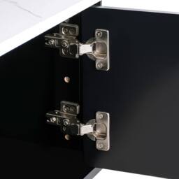 Wyld and Coco Black Marble-Effect TV Stand 140x40 cm - MDF with Iron Legs - thumbnail 7