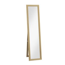 HOMCOM Full Length Mirror, Farmhouse Wall Mirror, Hanging & Freestanding in Natural - thumbnail 2