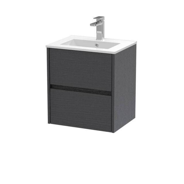 Balterley Chartley 2 Drawer Wall Hung Vanity Basin Unit, Graphite Grey, 500mm in Grey - image 1