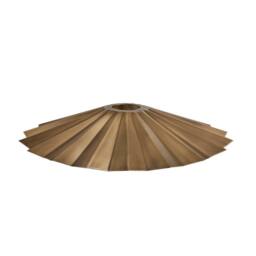 Industville Knurled Pleated Brass Slope Pendant Light in Metallic Gold - Size: Medium - thumbnail 3