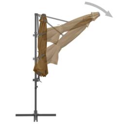 Berkfield Home Elegant Cantilever Umbrella with Steel Pole Taupe 300 cm - thumbnail 5