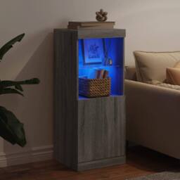 Berkfield Home Sideboard with LED Lights Grey Sonoma 41x37x100 cm - Size: 41 x 37 x 100 cm - thumbnail 3