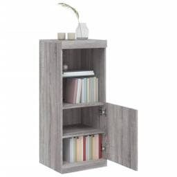 Berkfield Home Sideboard with LED Lights Grey Sonoma 41x37x100 cm - Size: 41 x 37 x 100 cm - thumbnail 4