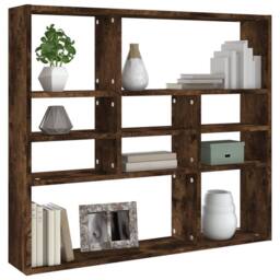 Berkfield Home Wall Shelf Smoked Oak 90x16x78 cm Engineered Wood in Brown - Size: 90 x 16 x 78 cm - thumbnail 3