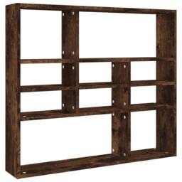 Berkfield Home Wall Shelf Smoked Oak 90x16x78 cm Engineered Wood in Brown - Size: 90 x 16 x 78 cm - thumbnail 1