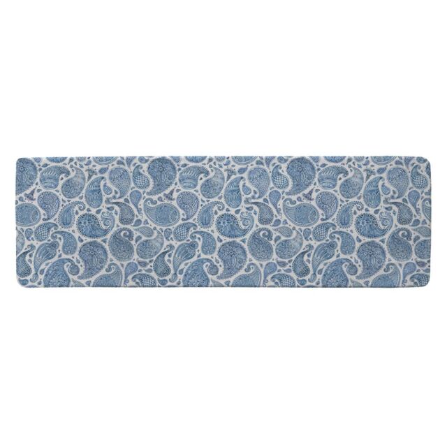 Benjamin Tate Design Blue & White Bo Ho World Runner Rug in Natural - Size: 67 cm x 230 cm - image 1
