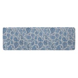 Benjamin Tate Design Blue & White Bo Ho World Runner Rug in Natural - Size: 67 cm x 230 cm - thumbnail 1