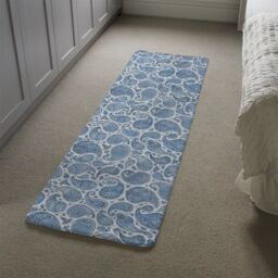 Benjamin Tate Design Blue & White Bo Ho World Runner Rug in Natural - Size: 67 cm x 230 cm - thumbnail 4