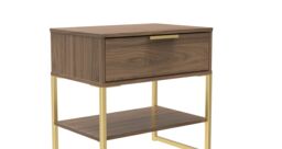 Ready Assembled 2 U Tamworth Single 1 Drawer Bedside Cabinet (Ready Assembled) in Walnut - thumbnail 3
