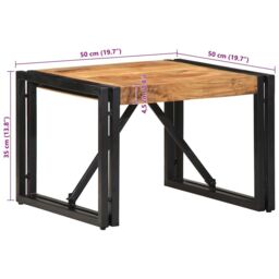 Berkfield Home Coffee Table 50x50x35 cm Solid Wood Acacia in Brown - Size: 50 x 50 x 35 cm - thumbnail 9