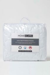 Homescapes Luxury Triple Fill Mattress Protector in White - Size: Single - thumbnail 6