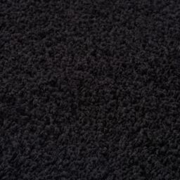 THE RUGS Black Plain Soft High Pile Shaggy Rugs & Runners Living Room Bedroom - Size: 80 cm x 150 cm - thumbnail 3