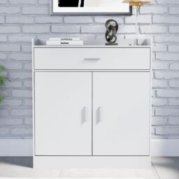 Home Discount Vida Designs Dalby 2 Door 1 Drawer Shoe Cabinet Storage in White - thumbnail 8