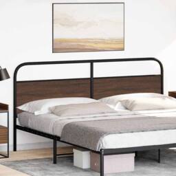 Berkfield Home Headboard Brown Oak 180 cm Steel & Engineered Wood - thumbnail 3
