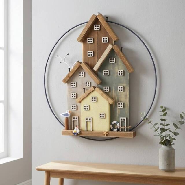 Garden Greatness Hanging Wooden Houses Scene - Size: 1 Pack