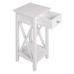 EONLION Small Side Table Slim Narrow Wooden Night in White - Size: 100 cm - thumbnail 5