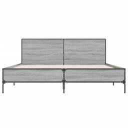 Berkfield Home Durable Bed Frame without Mattress Grey Sonoma 140x200 cm - thumbnail 4