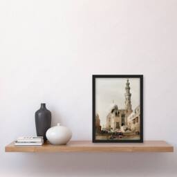 Artery8 David Roberts Framed Wall Art Print Tombs of the Khalifs at Cairo in Brown - Size: A4 - thumbnail 2