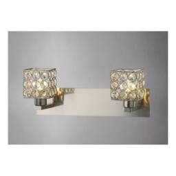 Netlighting Elsa Wall Lamp 2 Light Satin Nickel Crystal in Grey - thumbnail 2