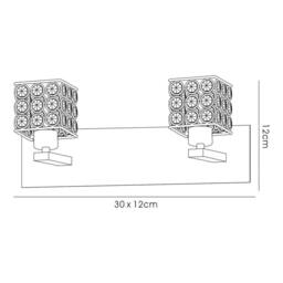 Netlighting Elsa Wall Lamp 2 Light Satin Nickel Crystal in Grey - thumbnail 3