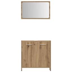 Berkfield Home Durable 3 Piece Bathroom Furniture Set Artisan Oak Engineered Wood in Brown - thumbnail 7